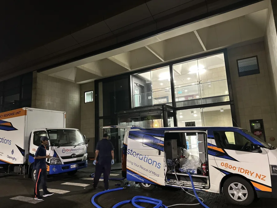 iDry flood restoration equipment operating in an Auckland property